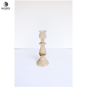 Modern Style  Cheap Natural White Onyx Candle Holder