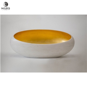 Modern Style Natural Marble Round Marble Wash Basin Sink