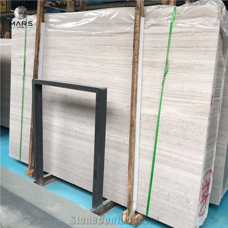 Modern White Wood Grain Marble For Interior Design