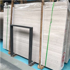 Modern White Wood Grain Marble For Interior Design