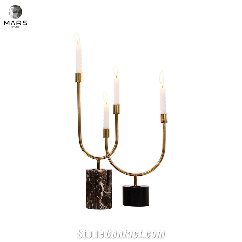 Natural Black Marble Table Top Candle Jar Candle Stick