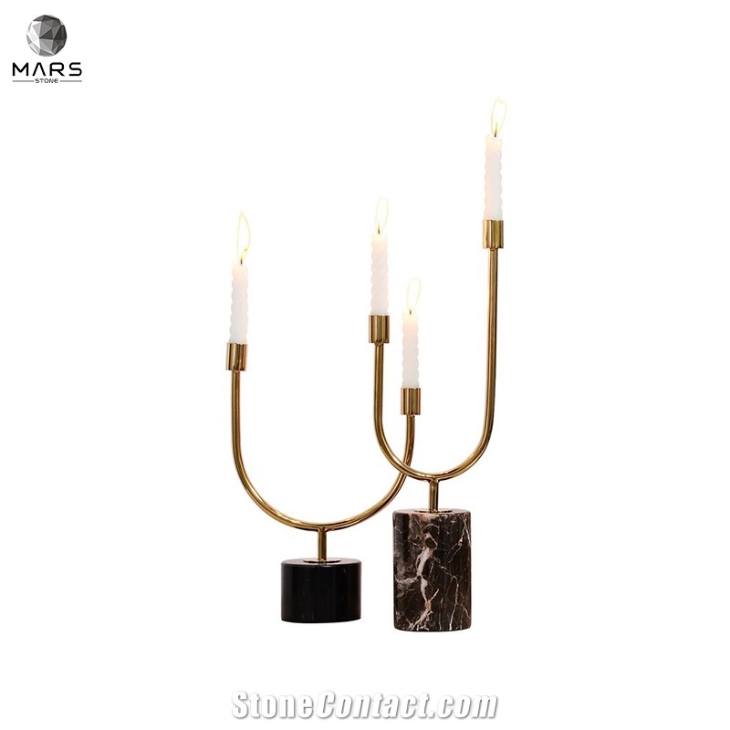 Natural Black Marble Table Top Candle Jar Candle Stick