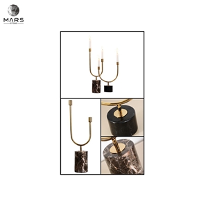 Natural Black Marble Table Top Candle Jar Candle Stick