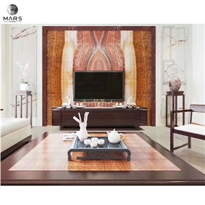 Natural Red Onyx Wall Stone Panel Decor