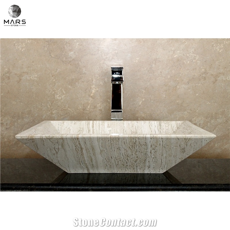 Natural Stone Rustic Travertine Carved Sink