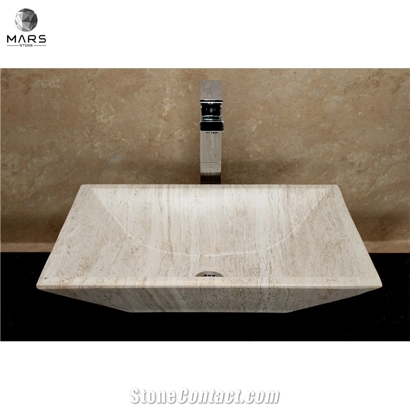 Natural Stone Rustic Travertine Carved Sink