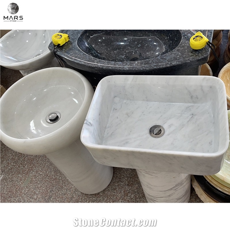 Natural Stone White Marble Square Rectangle Handwash Sink
