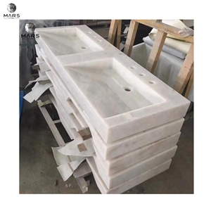 Natural Stone White Marble Square Rectangle Handwash Sink