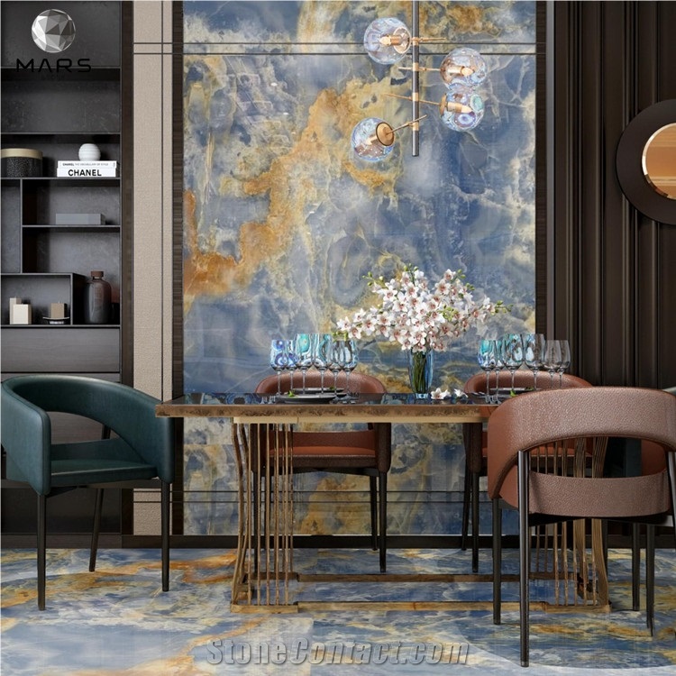 Natural Transparent Blue Onyx Decorative Wall Panels