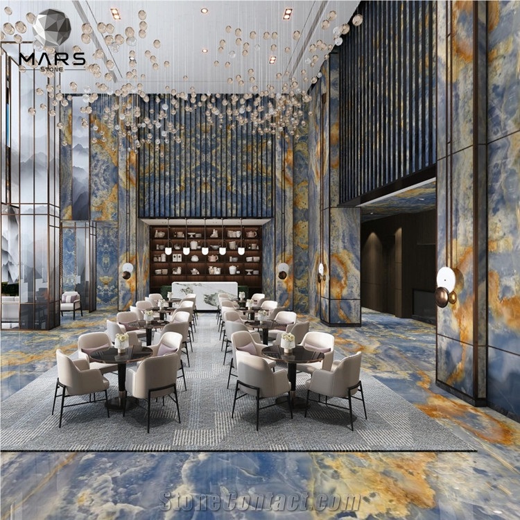 Natural Transparent Blue Onyx Decorative Wall Panels