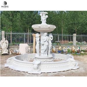 Natural White Marble Hand Carved Water Features Fountain Natural White Marble Hand Carved Water Features Fountain