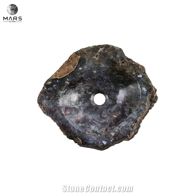 New Arrival Unique Decoration Natural Black Stone Basin