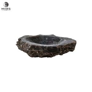 New Arrival Unique Decoration Natural Black Stone Basin