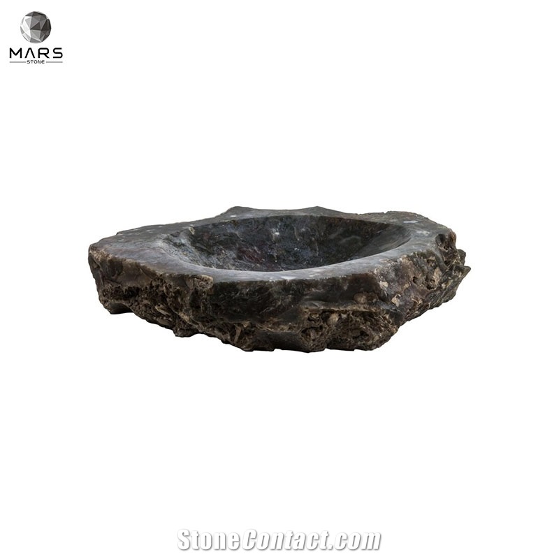 New Arrival Unique Decoration Natural Black Stone Basin