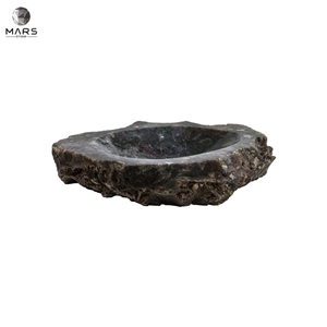New Arrival Unique Decoration Natural Black Stone Basin