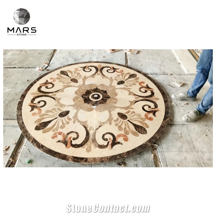 New Design Customized Marble Water Jet Round Medallion Tile
