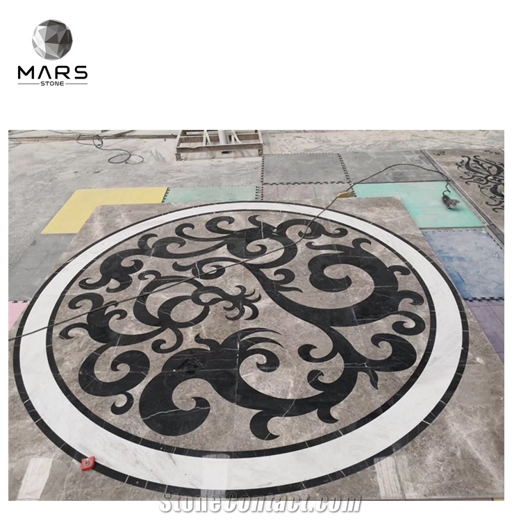 New Design Customized Marble Water Jet Round Medallion Tile
