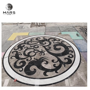 New Design Customized Marble Water Jet Round Medallion Tile