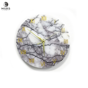 Personalized Modern Design Circular Marble Wall Clock
