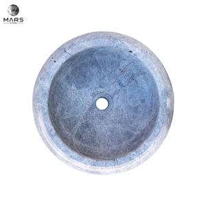 Polished Natural Stone Sivas Silver Marble Round Sink