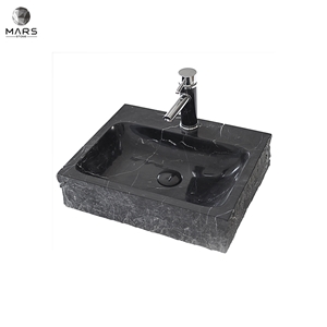 Popular Rectangle Natural Black Marble Sink Wash Basin