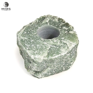 Popular Style Natural Green Quartzite Stone Candle Holder