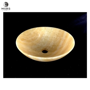 Promotion Cheap Natural Yellow Onyx Stone Wash Basin