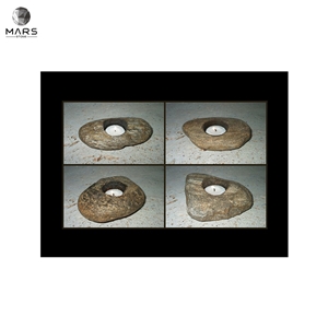 Selling Well Grey Natural Small Stone Tealight Candle Holder