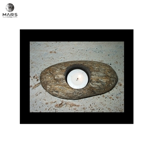 Selling Well Grey Natural Small Stone Tealight Candle Holder