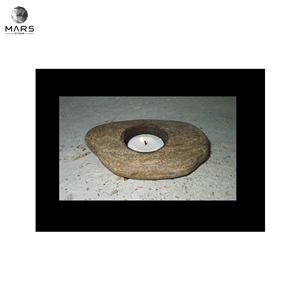 Selling Well Grey Natural Small Stone Tealight Candle Holder