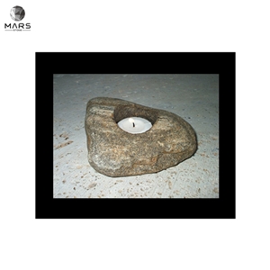 Selling Well Grey Natural Small Stone Tealight Candle Holder