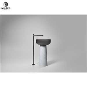 Western Style Natural Marble White Wash Basin Sink