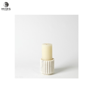 Western Style Natural White Channel Pillar Small Candle Jar