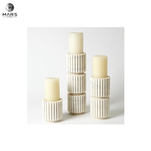 Western Style Natural White Channel Pillar Small Candle Jar