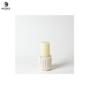 Western Style Natural White Channel Pillar Small Candle Jar