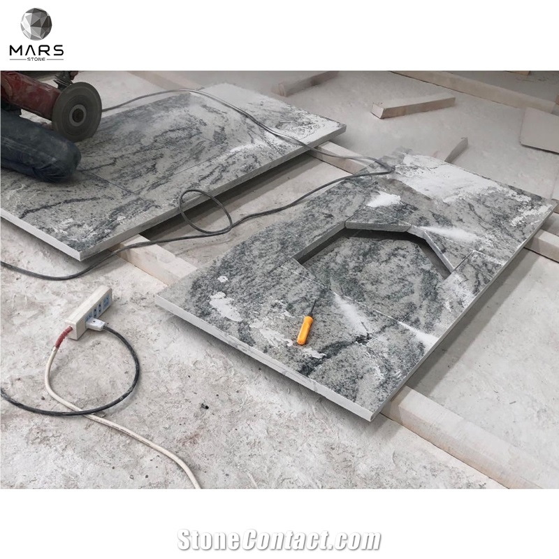 White Custom Sink Top China Juparana Granite Countertop