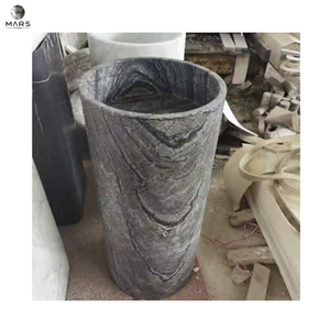 White Marble Standing Basin Sink Marble Pedestal  Sink