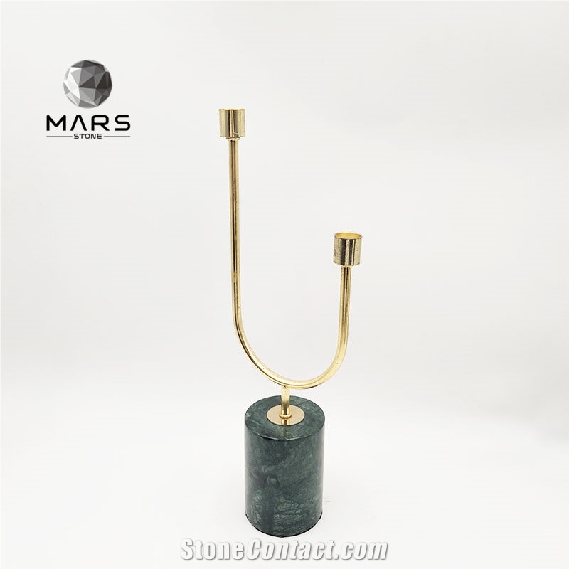 White Onyx Stone Candle Jar With Brass Lid