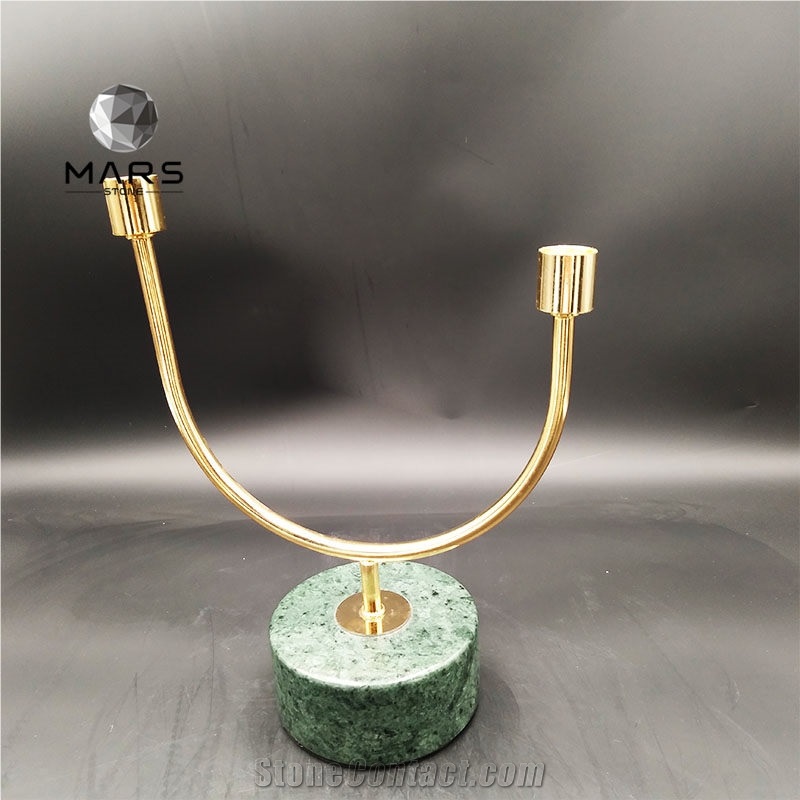 White Onyx Stone Candle Jar With Brass Lid