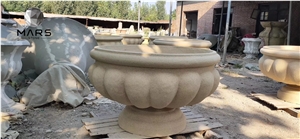 Wholesale Granite Flower Pot Plants Stone Gardening Pots