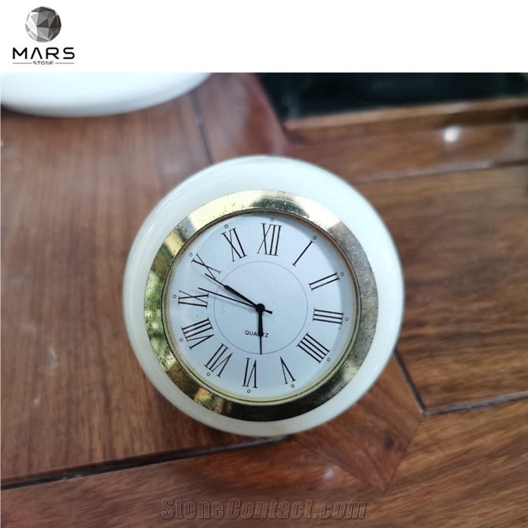 Wholesale Onyx Stone White Desk And Table Clocks