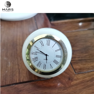 Wholesale Onyx Stone White Desk And Table Clocks