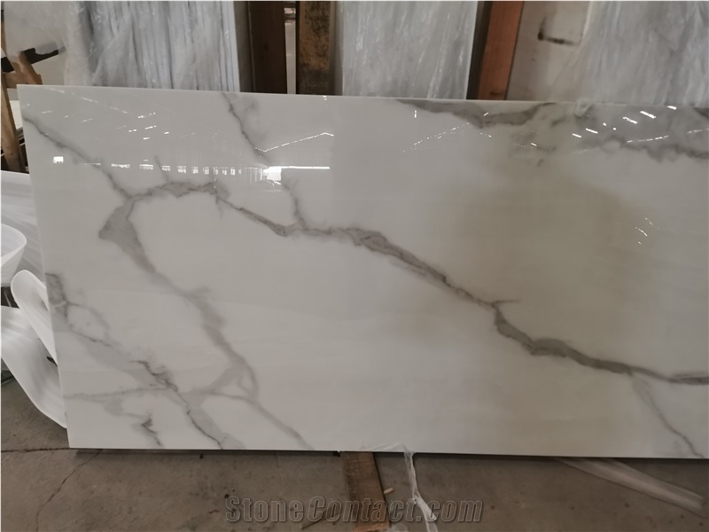 Calacatta Nano Crystallized Glass Stone For Walls And Floors