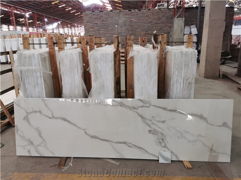 Calacatta Nano Crystallized Glass Stone For Walls And Floors