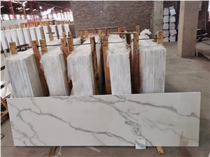 Calacatta Nano Crystallized Glass Stone For Walls And Floors