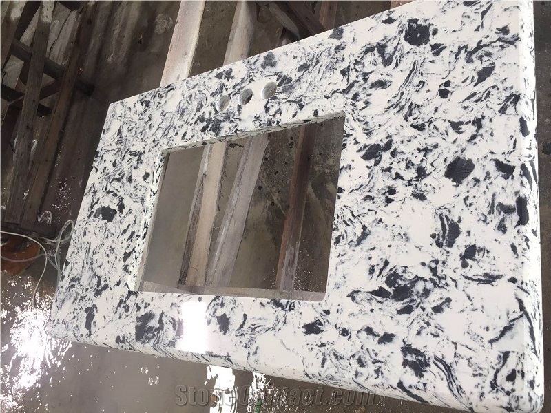 Artificial  White Quartz Solid Surface Bath Top