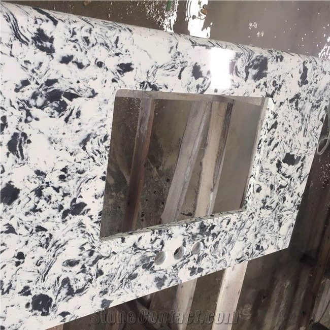 Artificial  White Quartz Solid Surface Bath Top