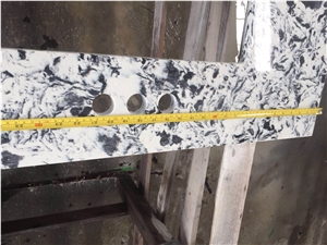 Artificial  White Quartz Solid Surface Bath Top