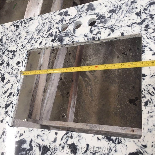 Artificial  White Quartz Solid Surface Bath Top