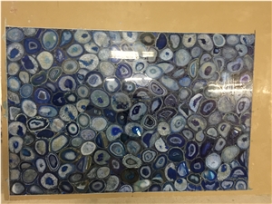 Backlit Semiprecious Stone Black Agate Kitchen Countertop